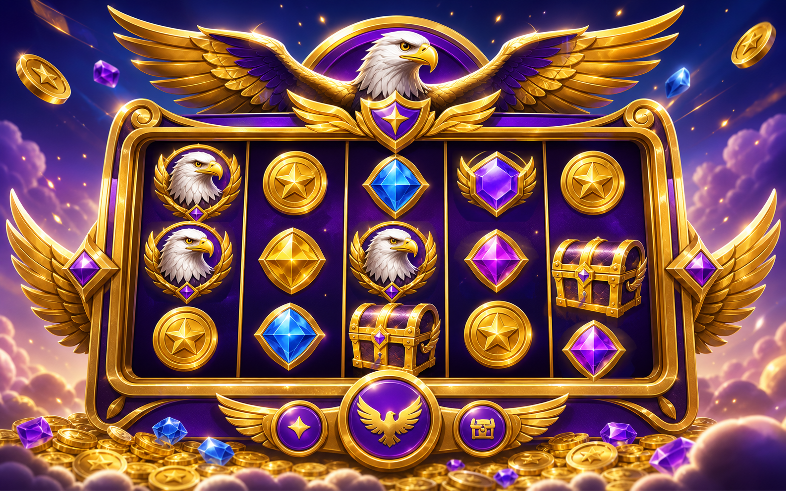 Eagle Treasure Slots social casino game preview